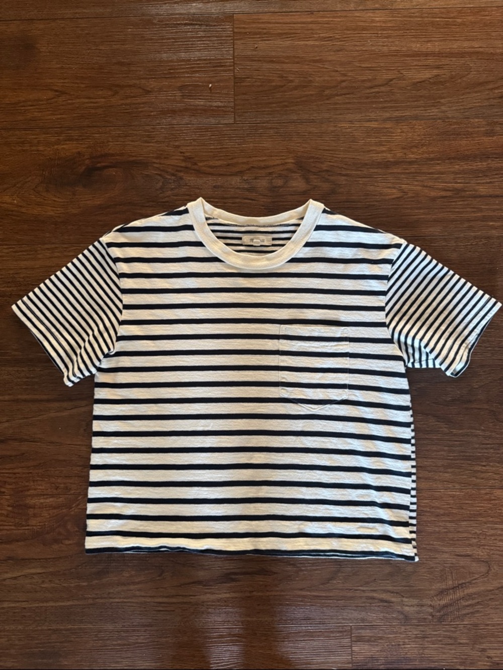 Madewell Striped Pocket Tee - White & Navy